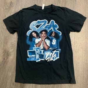 Sza Black SOS Concert Tour T-Shirt Kot Double Sided 100% Cotton Women’s Medium